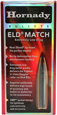 Hornady Component Bullets 6.5mm Caliber .264 Diameter 123 Grain ELD Match, 100 Per Box Md: 26176