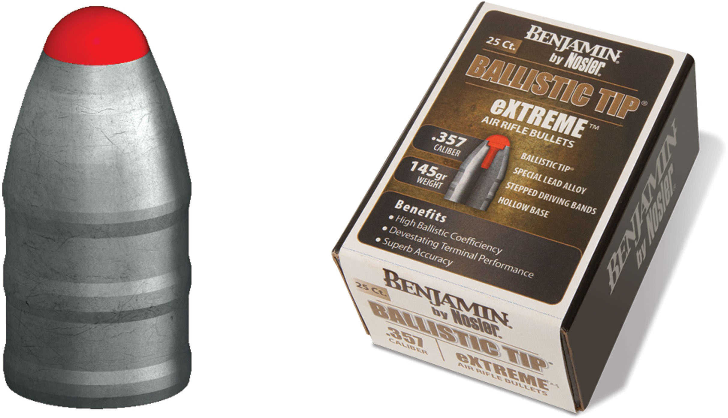 Benjamin .357 Caliber Pellets 145 Grain BT HP 25Pk