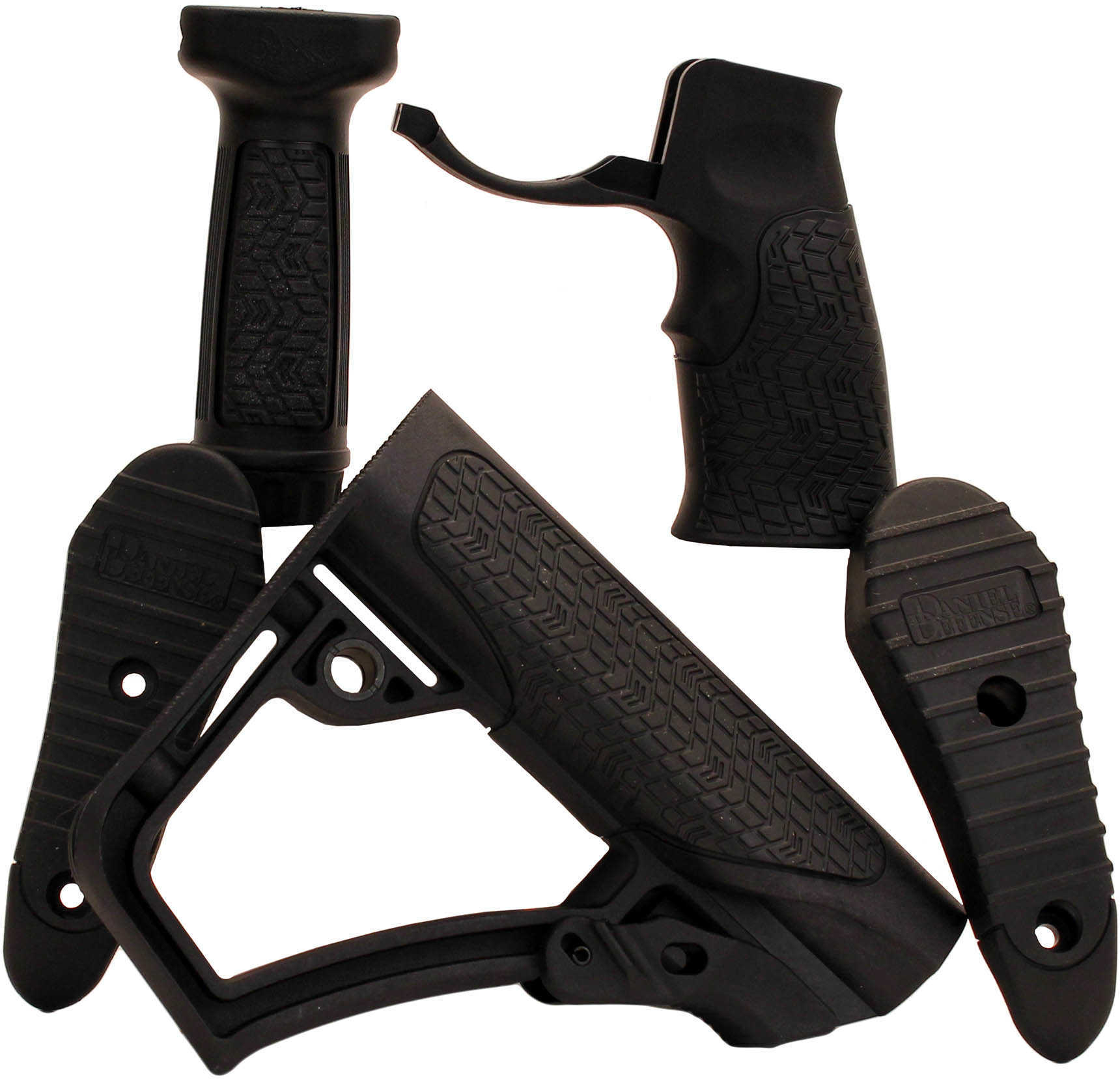Collapsible Buttstock Pistol Grip & Vertical Foregrip Combo Blk