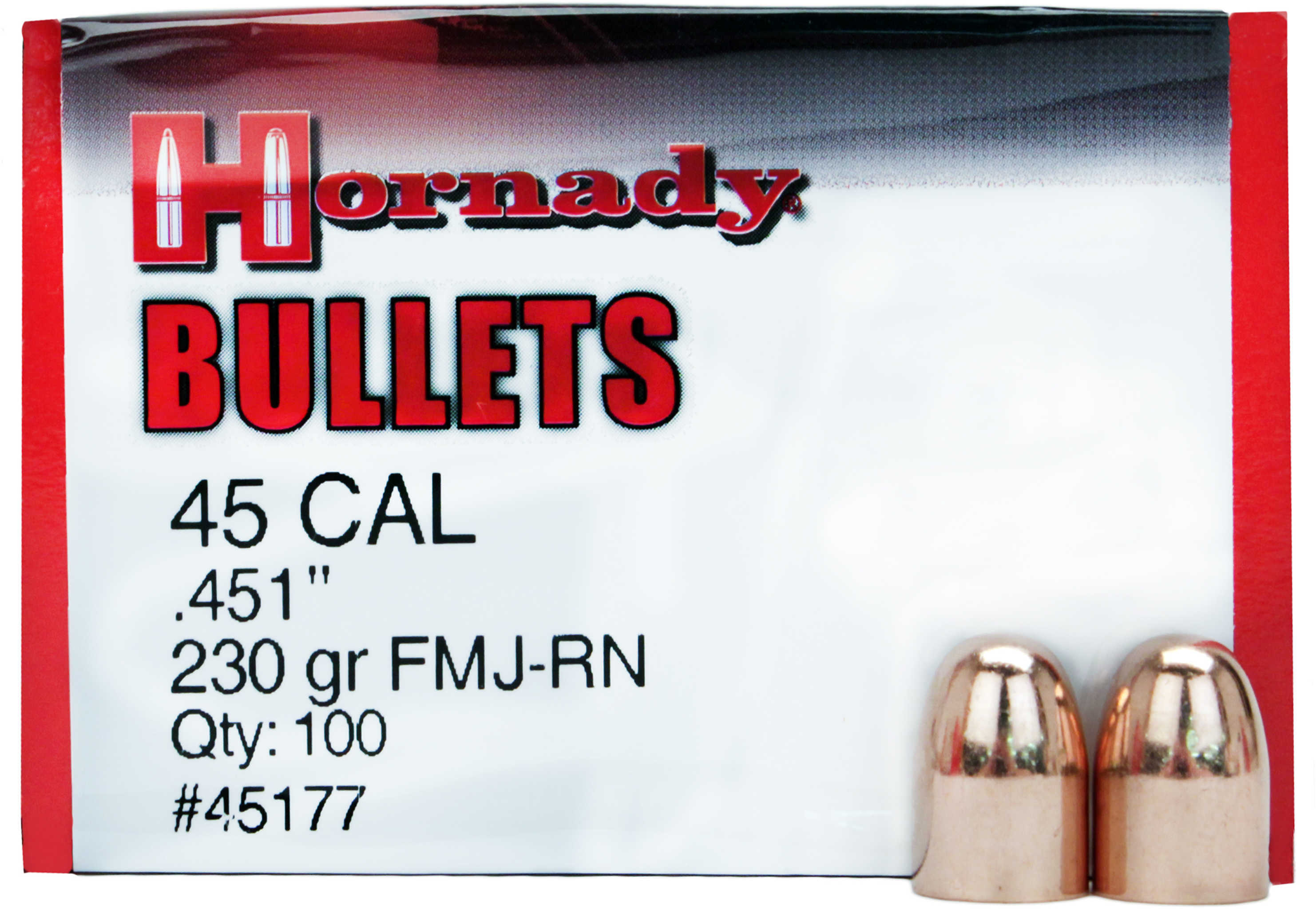 Hornady FMJ-RN 45 Cal 100 Count 230 Grain 45177