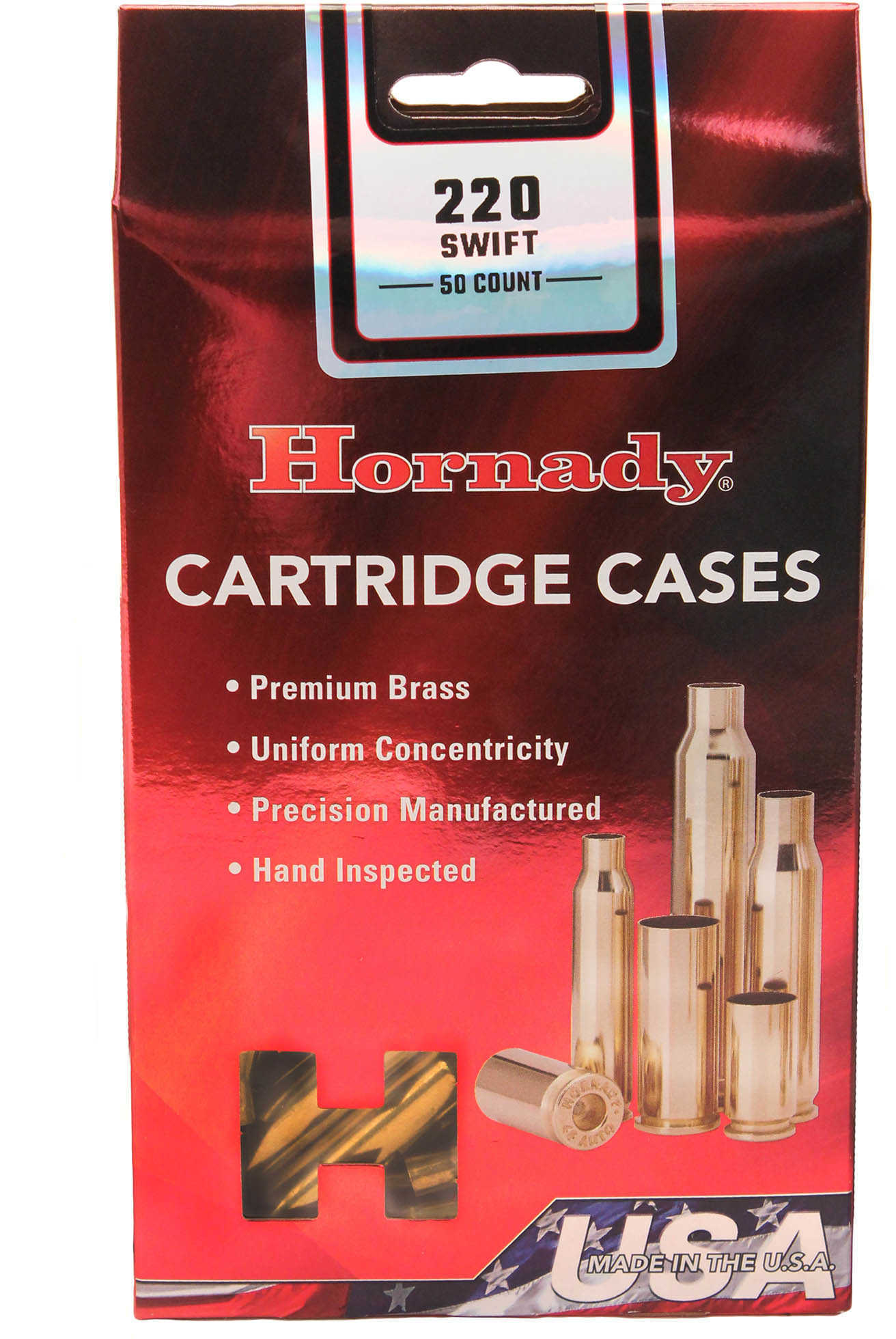 Hornady 220 Swift Unprimed Rifle Brass 50 Count