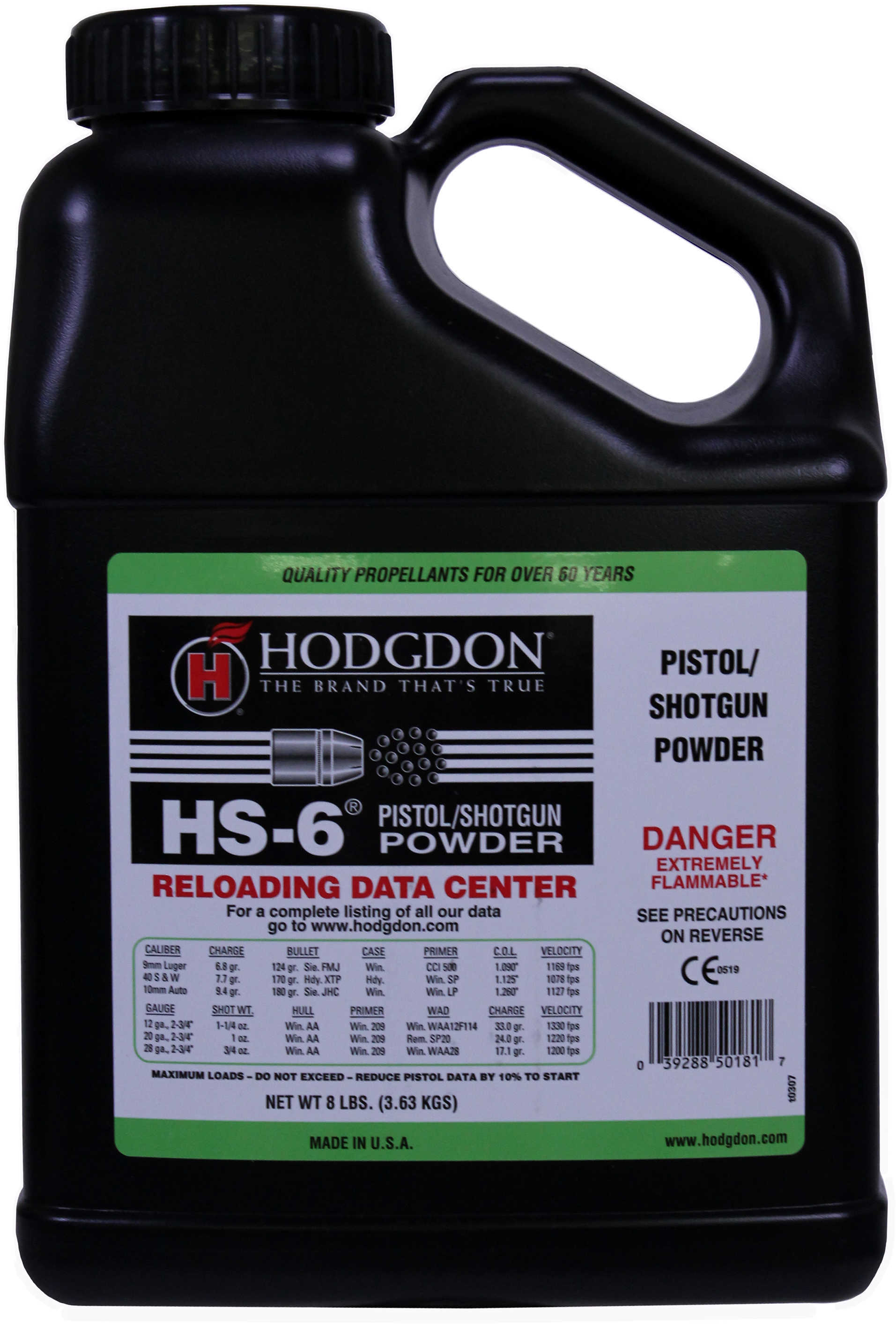 Hodgdon HS6 Smokeless Powder 8 Lbs