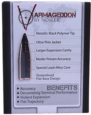 Nosler VarMageddon Bullets .17 Cal .172" 20 Gr FB-Tipped 100/ct