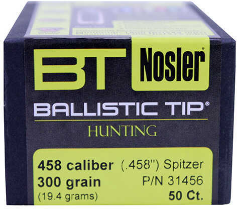 Nosler Ballistic Tip Hunting Bullets .458 SOCOM 300 Gr SP (Orange Tip) 50/ct
