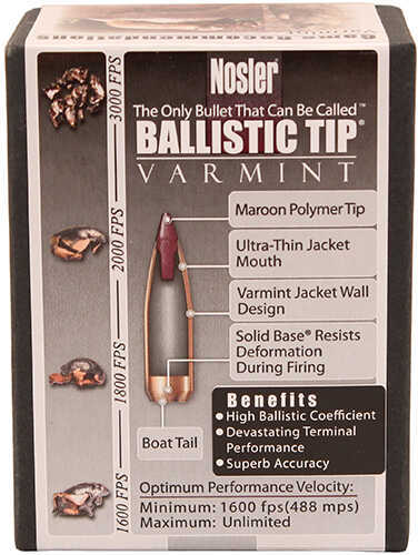 Nosler Ballistic Tip Varmint Bullets .204 Cal .204" 32 Gr SbT-Sb 100/ct
