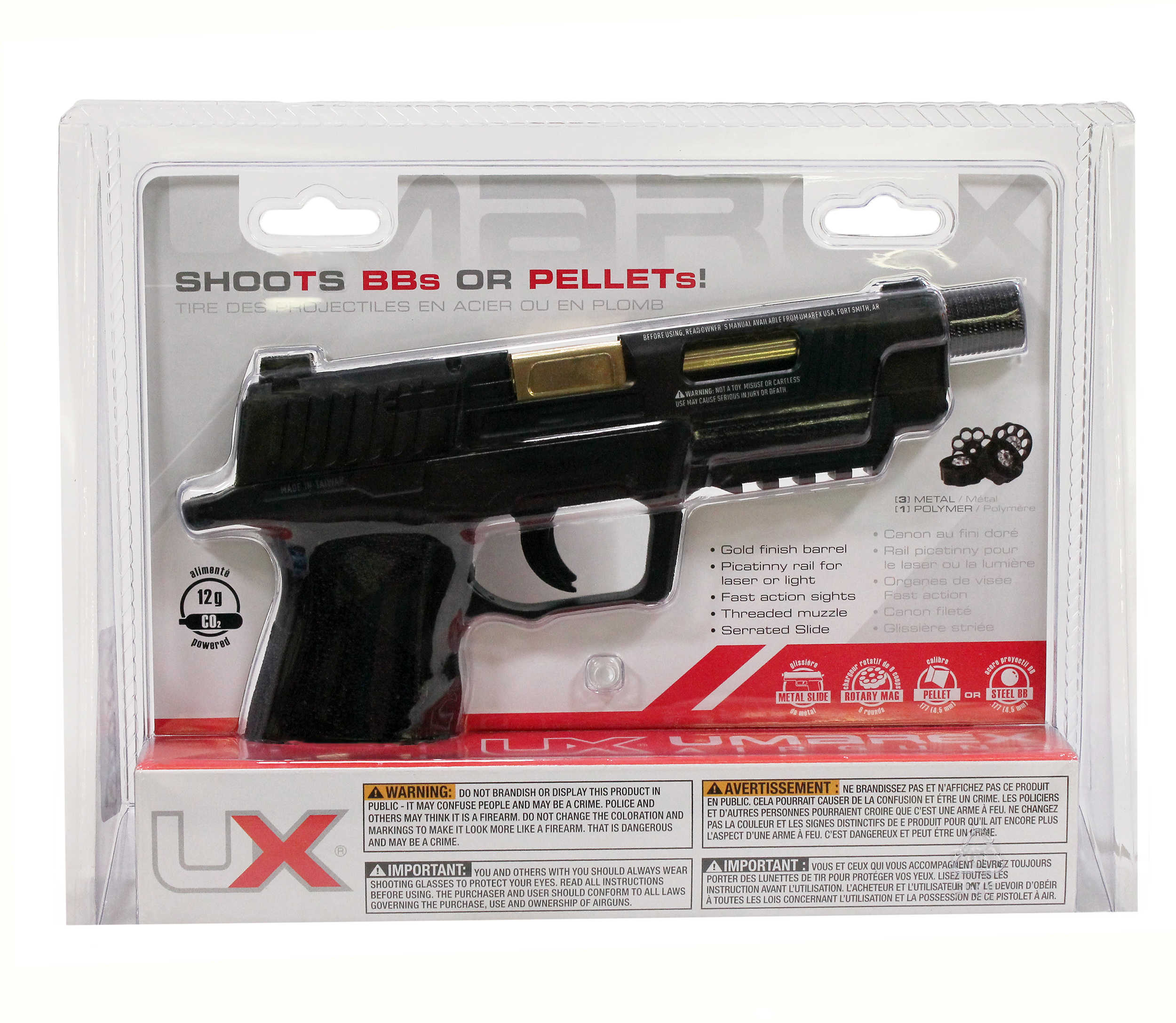 Umarex USA 2252113 SA10 .177 BB CO2 8 Round Black