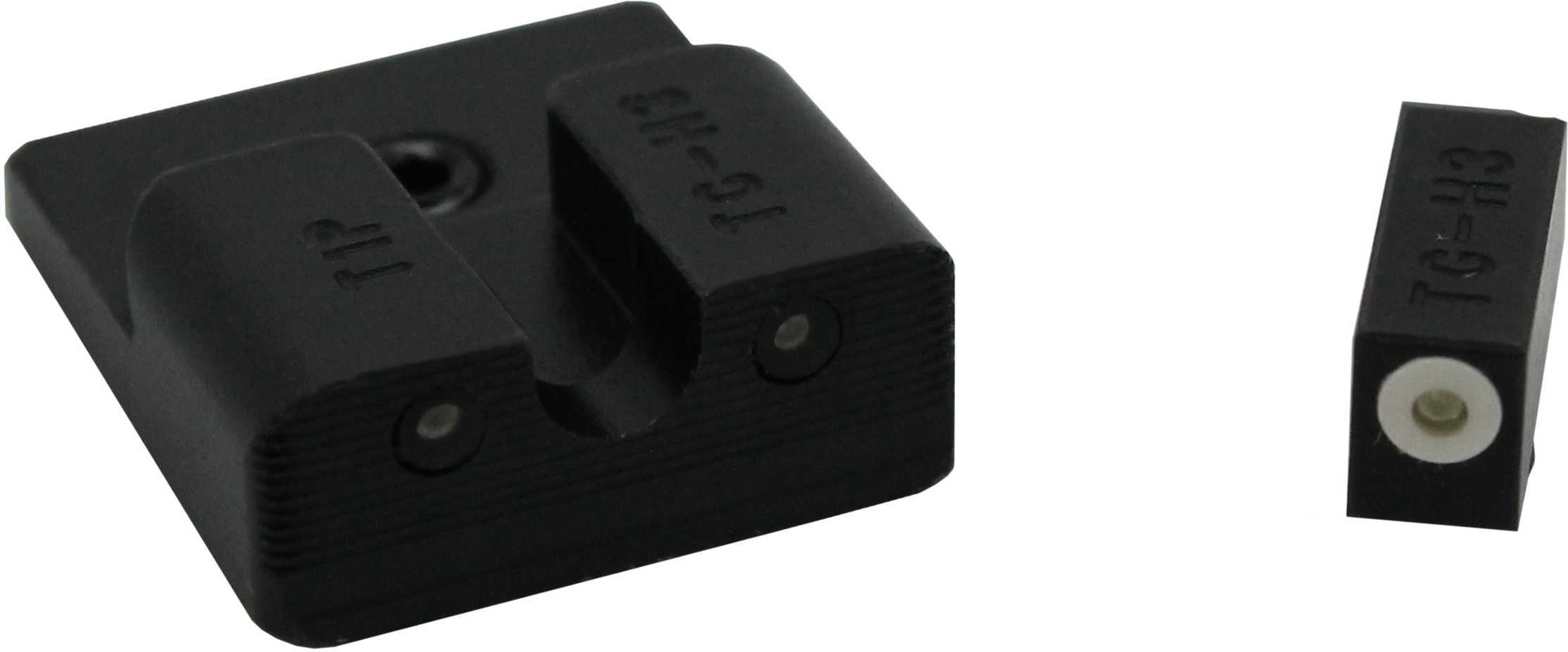 Truglo TG231T2W Tritium Pro Night Sights Taurus Mil/Slim Steel Green w/White Outline Black