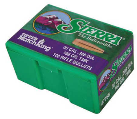 Sierra 7768 Tipped MatchKing 30 Caliber .308 168 GR 100 Box