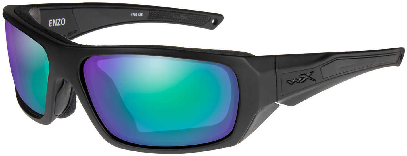 Wiley X CCENZ07 Enzo Eye Protection Black Matte Emerald Mirror Lens