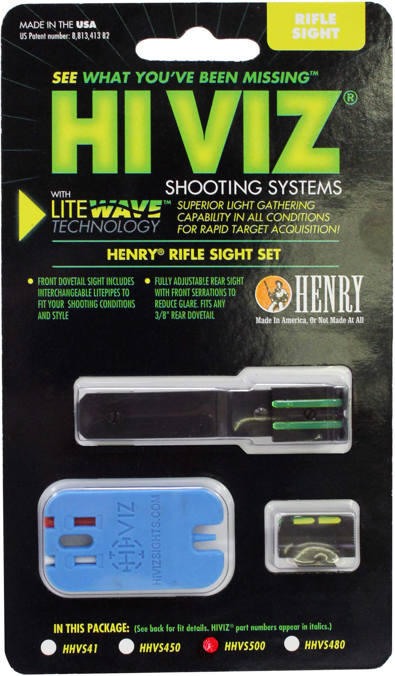 HiViz HHVS500 LiteWave For Henry Rifle Green/Red/White Front Green/Red Rear