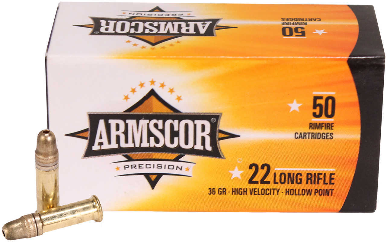 22 Long Rifle 36 Grain Hollow Point 50 Rounds Armscor Ammunition