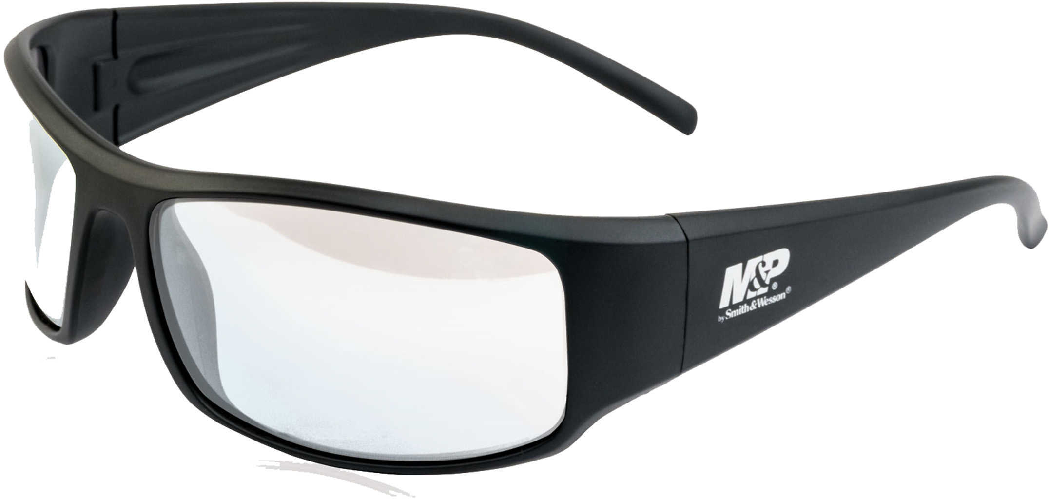 M&P Accessories 110168 Thunderbolt Shooting Glasses Clear Mirror Lens Black Polymer Full Size Frame Includes Case &