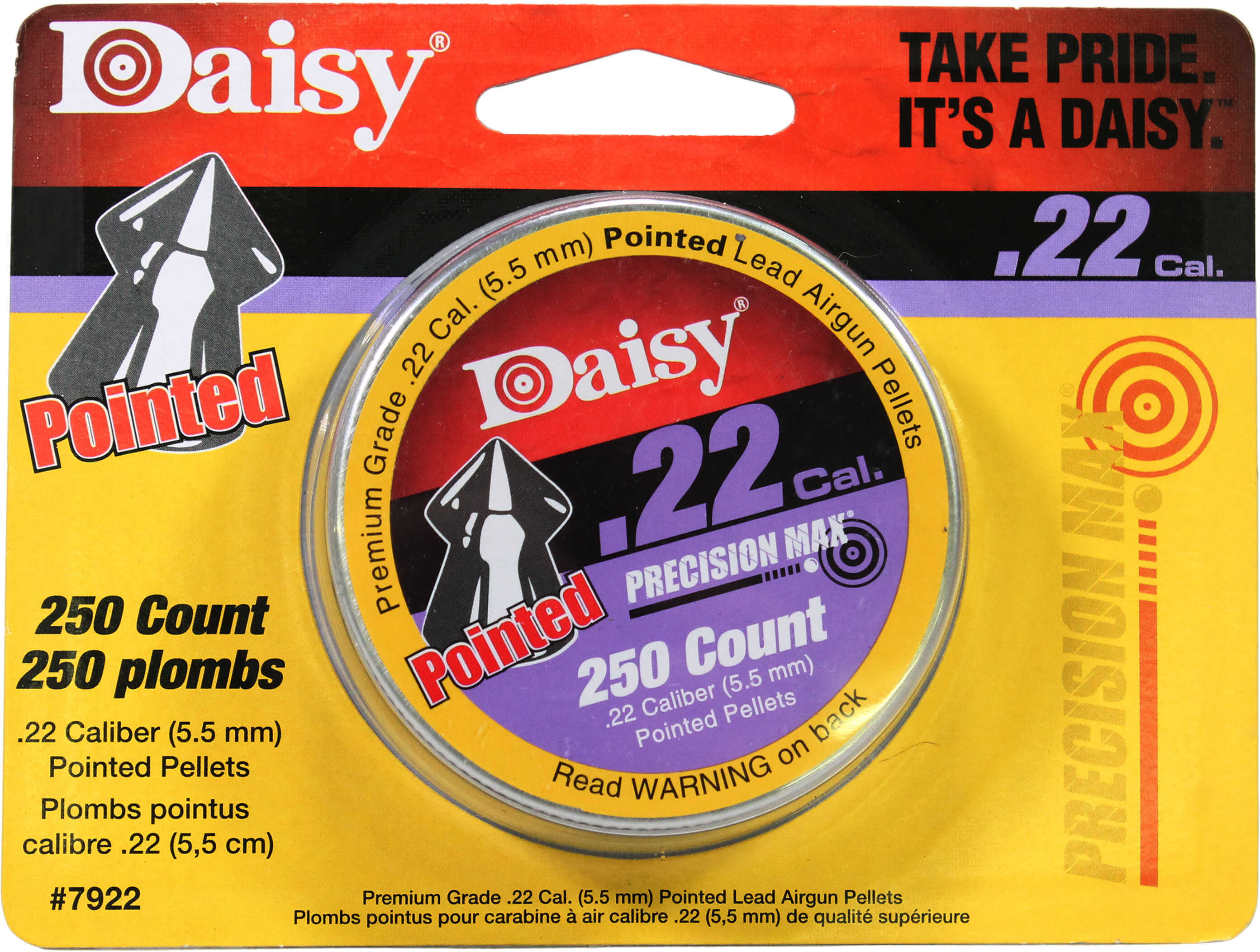 Daisy PrecisionMax Pointed Pellets .22 cal 250 ct. Model: 997922-512