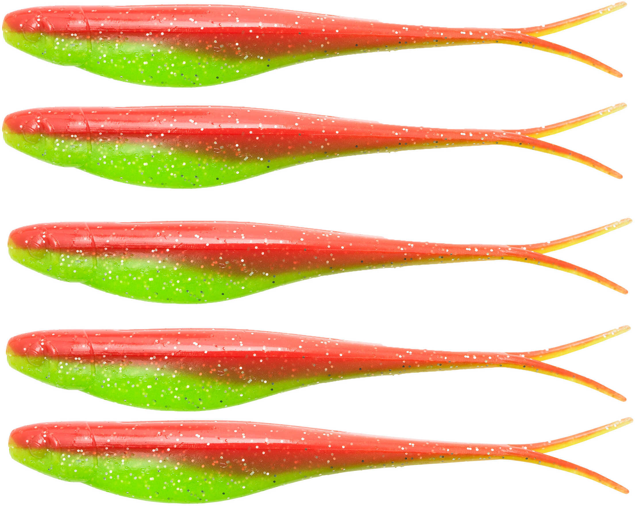 Z-Man Scented Jerk ShadZ 5-Inch Lure, Nuked Chicken Glow, 5-Pack Md: SJS5-241PK5