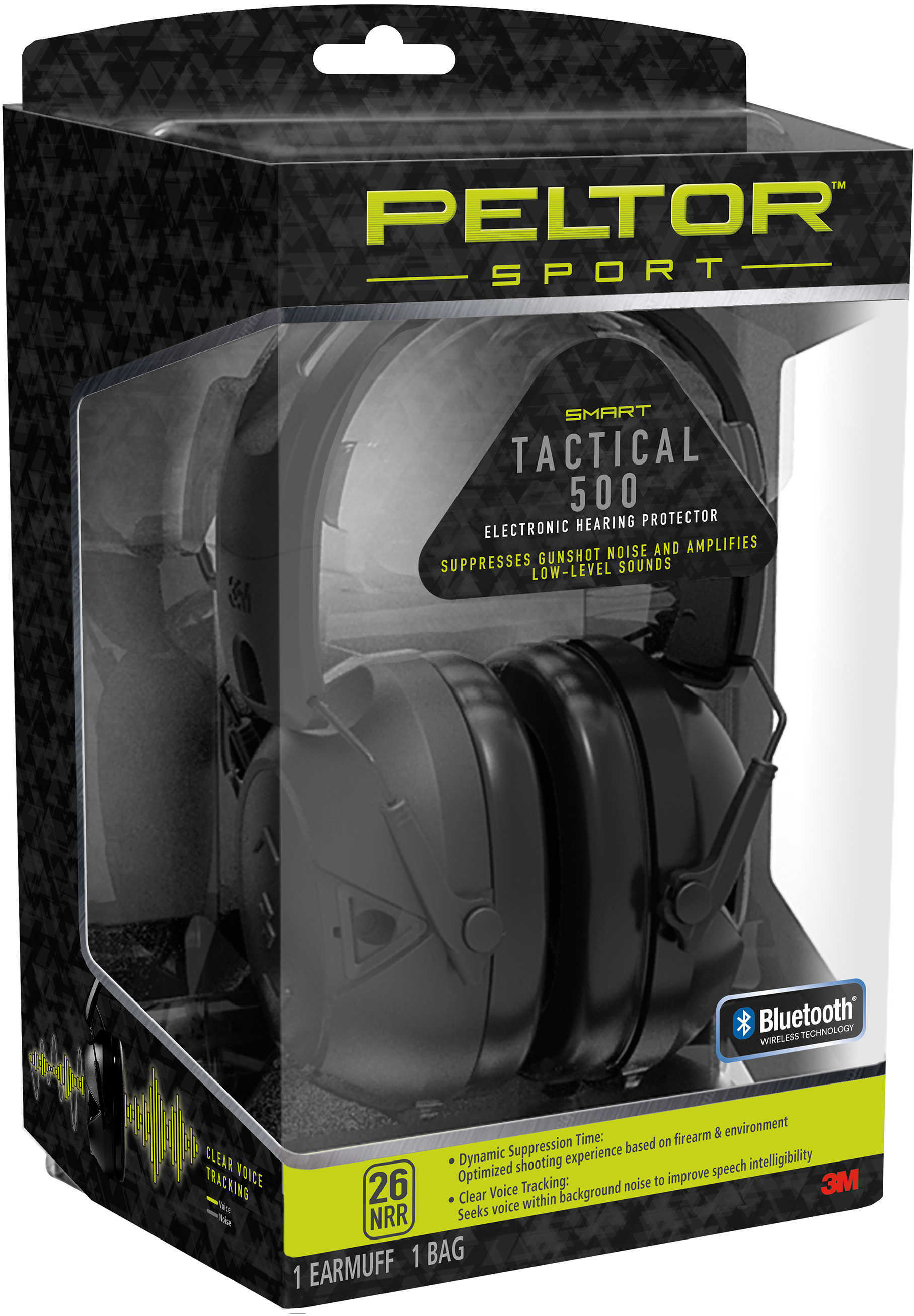 3M/Peltor Sport Tactical Earmuff Black NRR 26 TAC500-OTH
