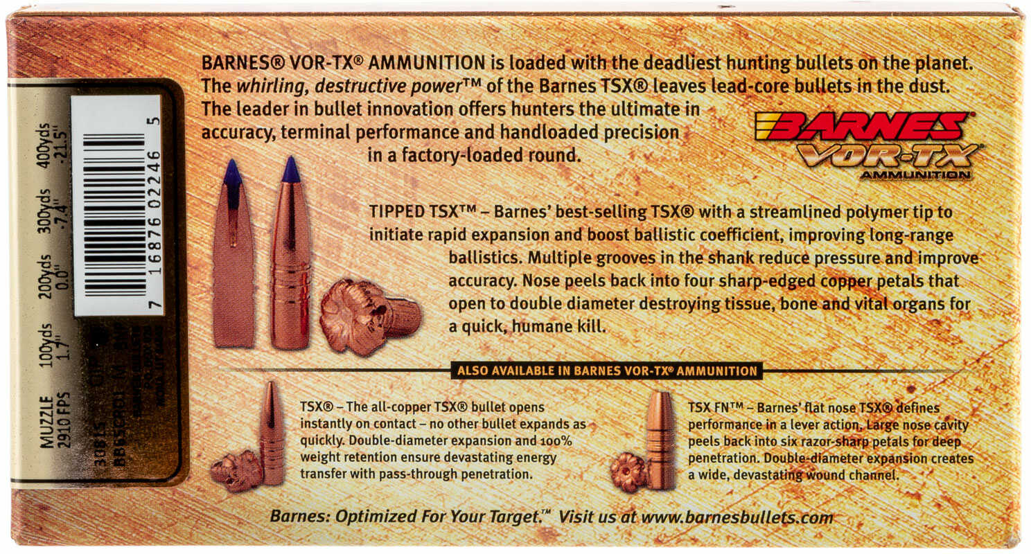 6.5 Creedmoor 120 Grain Tipped TSX 20 Rounds Barnes Ammunition