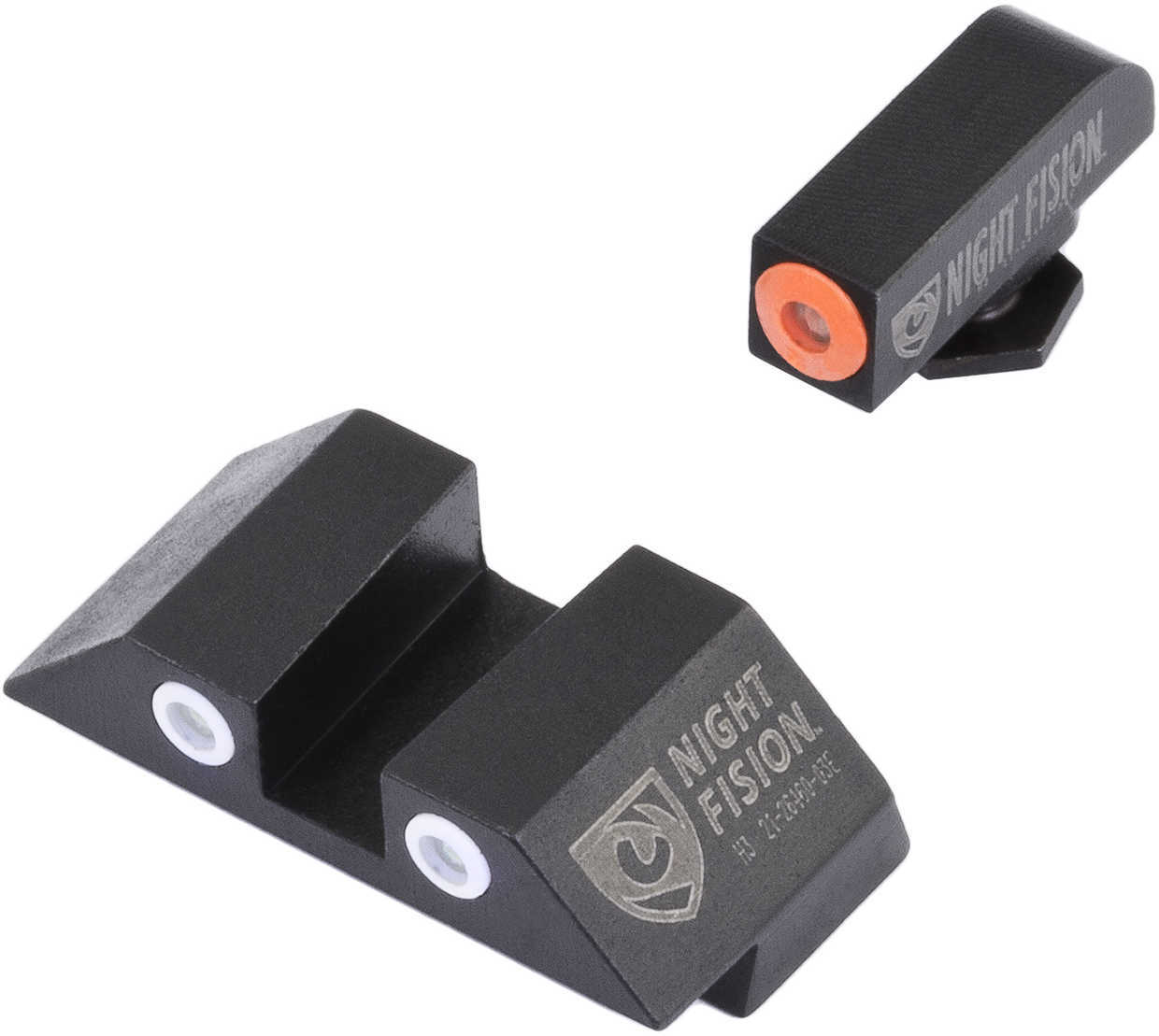 Night Fision GLK00103OGWG Sight Set Square for Glock 17/17L/19/22-28/31-35/37-39 Tritium Green w/Orange Ou