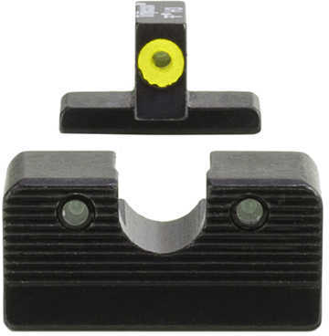 Trijicon 600999 HD XR Night Sight Set Green Tritium/Yellow Outline Front, Green Tritium Rear, Black Frame, Fits FN 509
