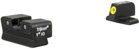 Trijicon 600999 HD XR Night Sight Set Green Tritium/Yellow Outline Front, Green Tritium Rear, Black Frame, Fits FN 509