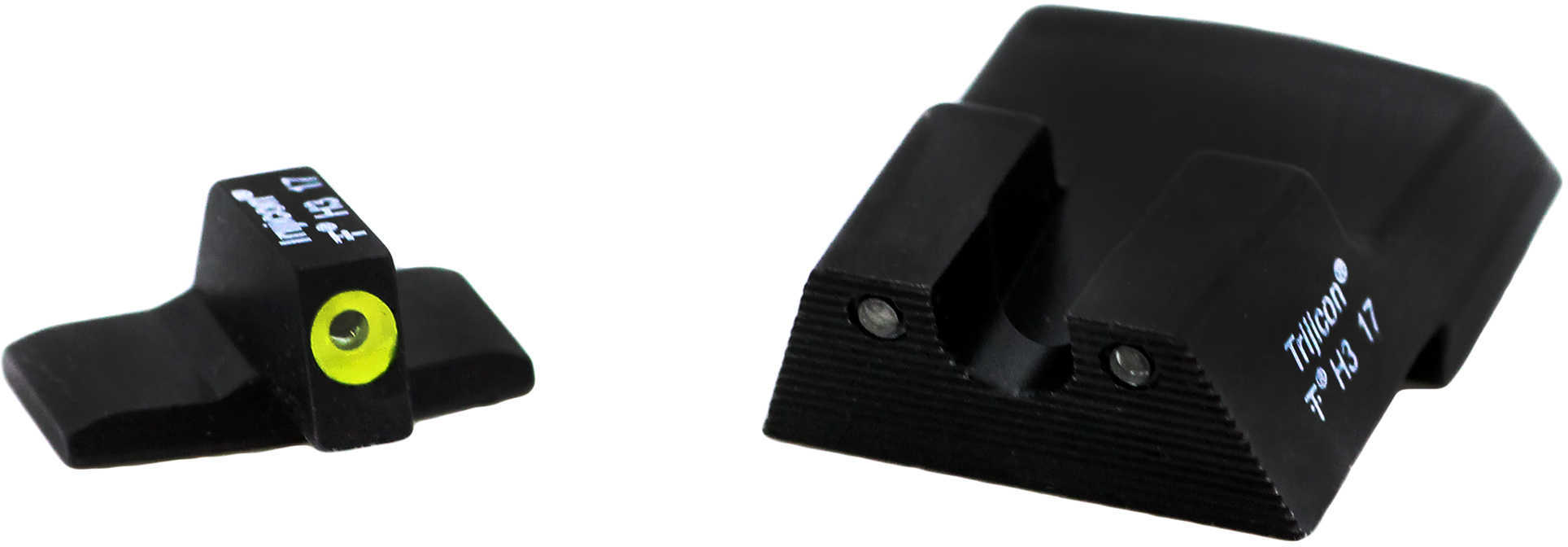 Trijicon 600895 HD XR Night Sight Set Green Tritium/Yellow Outline Front, Green Tritium Rear, Black Frame, Fits H&K Vp9/