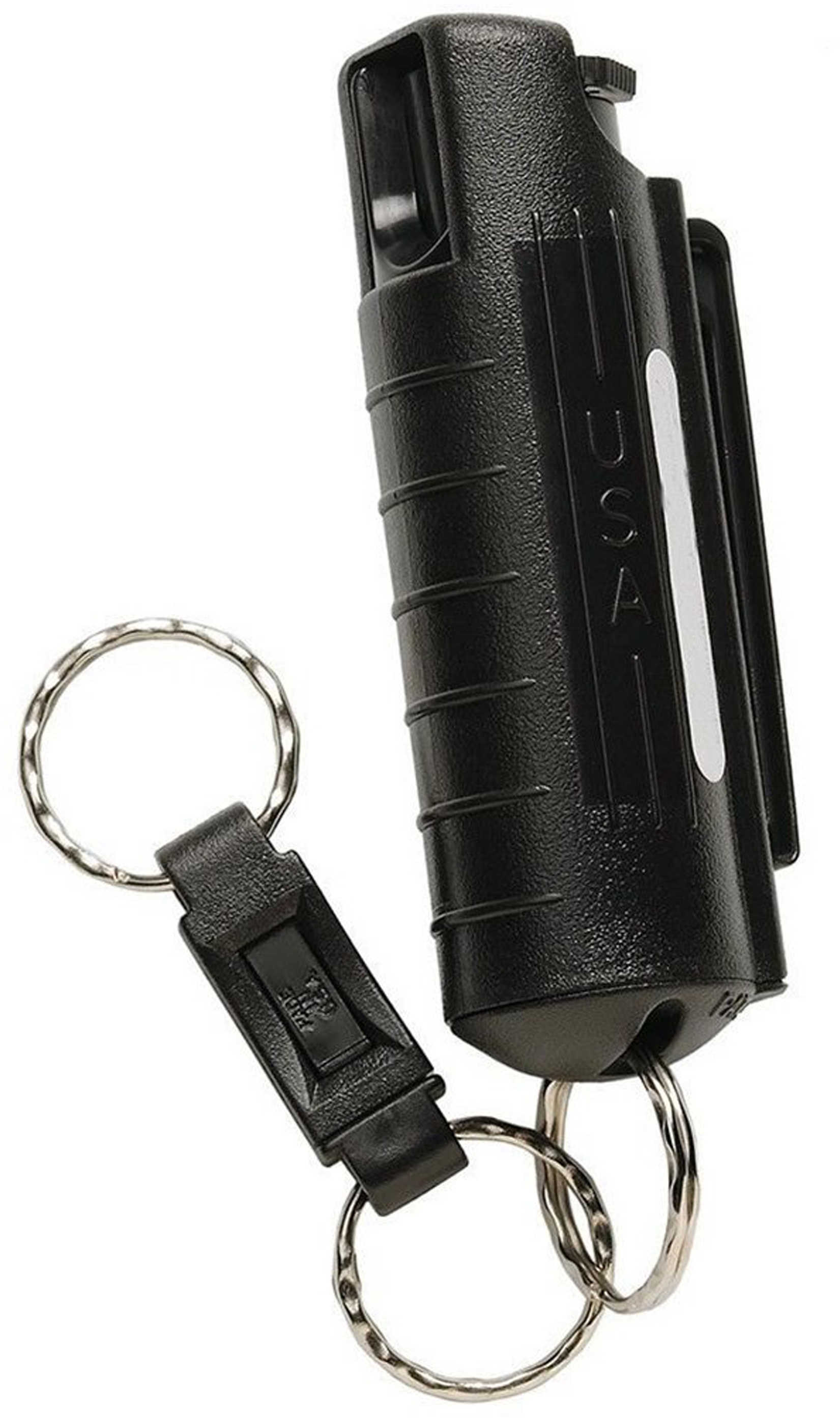 Sabre Pepper Spray With Quick Release Key Ring Black Clamshell