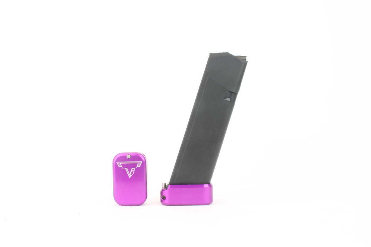 Taran Tactical Innovation Firepower Base Pad for Glock 19/23 +2/3 Capacity Titanium Purple Finish