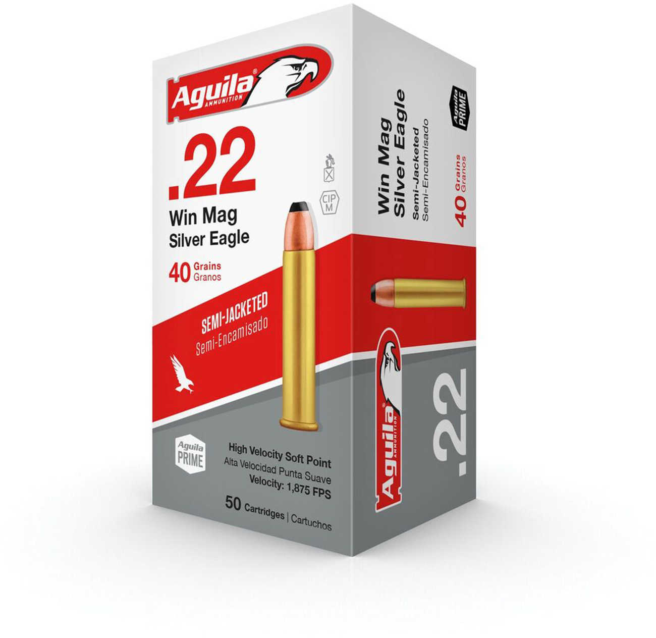 22 Win Mag Rimfire 40 Grain Jacketed Soft Point 50 Rounds Aguila Ammunition Winchester Magnum