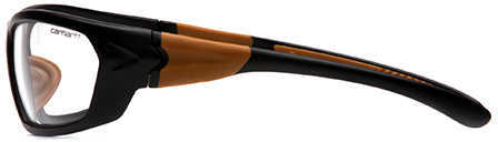 Pyramex Carhartt Carbondale Shooting Glasses Black And Tan With Clear Lens