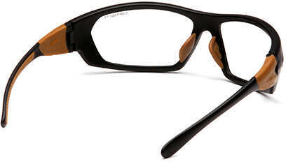 Pyramex Carhartt Carbondale Shooting Glasses Black And Tan With Clear Lens