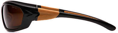 Pyramex Carbondale Heavy Duty Shooting Glasses Black And Tan With Sandstone Bronze Lens