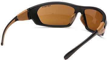 Pyramex Carbondale Heavy Duty Shooting Glasses Black And Tan With Sandstone Bronze Lens