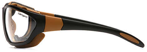 Pyramex Carhartt Carthage Shooting Glasses Black And Tan With Clear Anti-fog Lens
