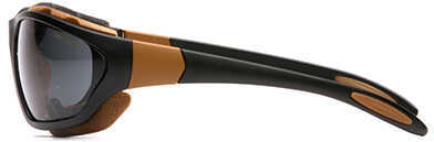Pyramex Carhartt Carthage Shooting Glasses Black And Tan With Grey Anti-Fog Lens