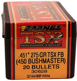 Barnes 450 Bushmaster 275 Grain TSX Fm 20 Rounds