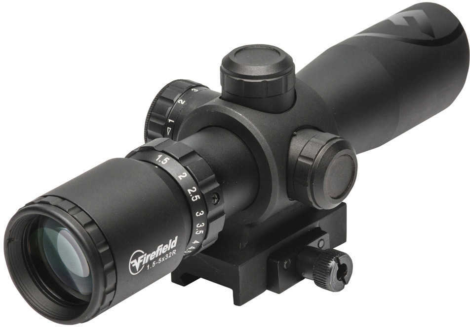 Firefield FF13063 Barrage with Green Laser 1.5-5x 32mm Obj 42-14.7 ft @ 100 yds FOV Black Matte Finish Illuminated Red/G