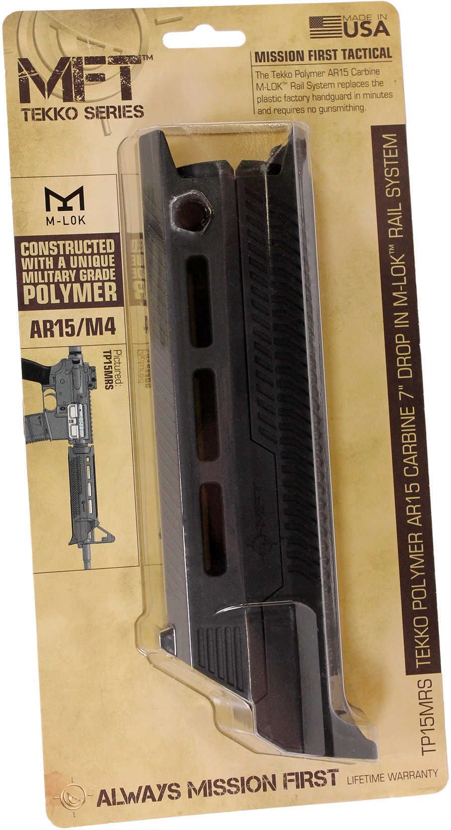 Mission First Tactical TP15MRSS Tekko AR Carbine M-Lok Rail System 7" Polymer Black