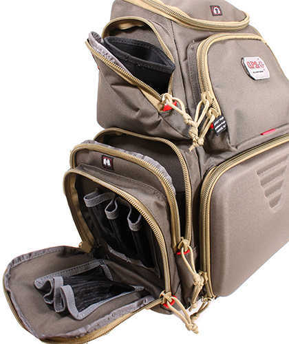 G*Outdoors GPS-1711ROBP Handgunner Rolling Range Bag With 4 Gun Cradle Rifle Green W/Khaki Trim