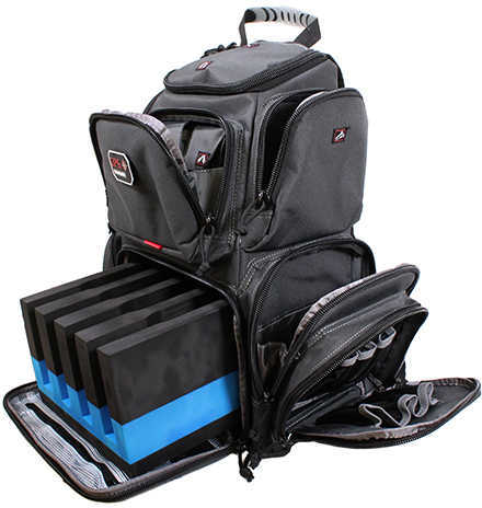 G*Outdoors GPS-1711BPG Handgunner Range Backpack With 4 Gun Cradle Gray
