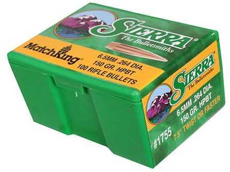 Sierra 1755 Matchking 6.5mm .264 150 Grains Hollow Point Boat Tail 100 Box