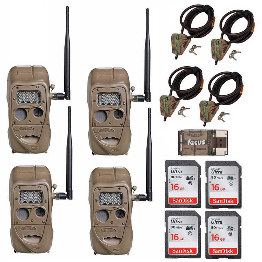 Cuddeback 11438 CuddeLink Long Range IR Trail Camera 20 MP Brown 4 Pack