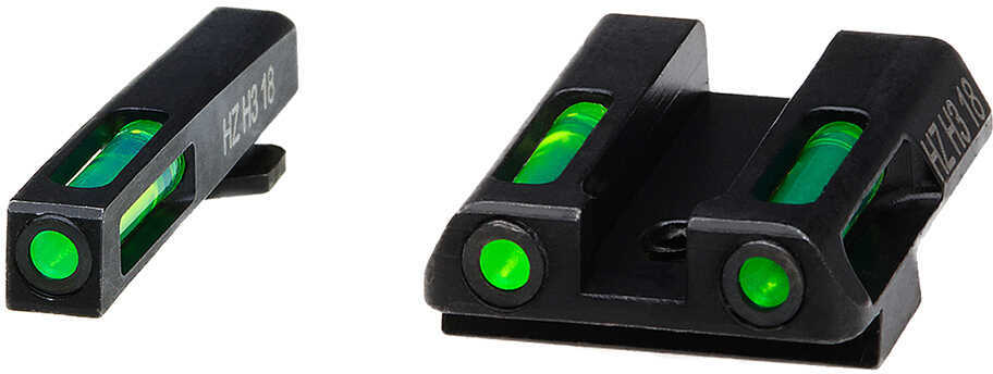 Hiviz GLN321 LiteWave H3 Fits Glock 42/43 Tritium/Fiber Optic Green Black