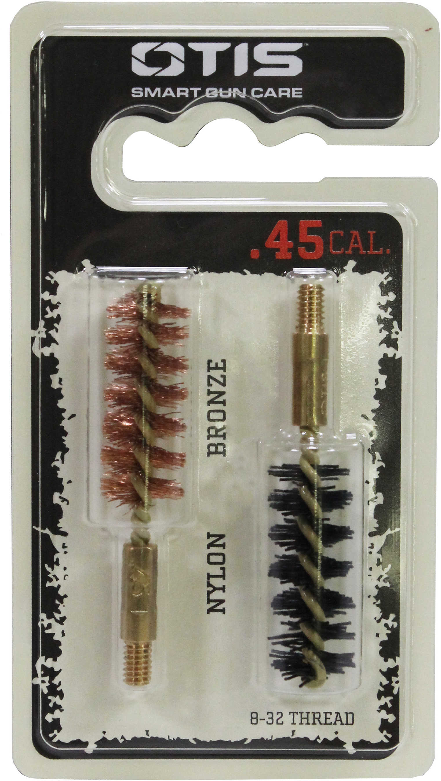 Otis FG345Nb Bore Brush Set 44 Mag/45 Cal/460 8-32 Thread 2" Long Bronze/Nylon Per Pkg