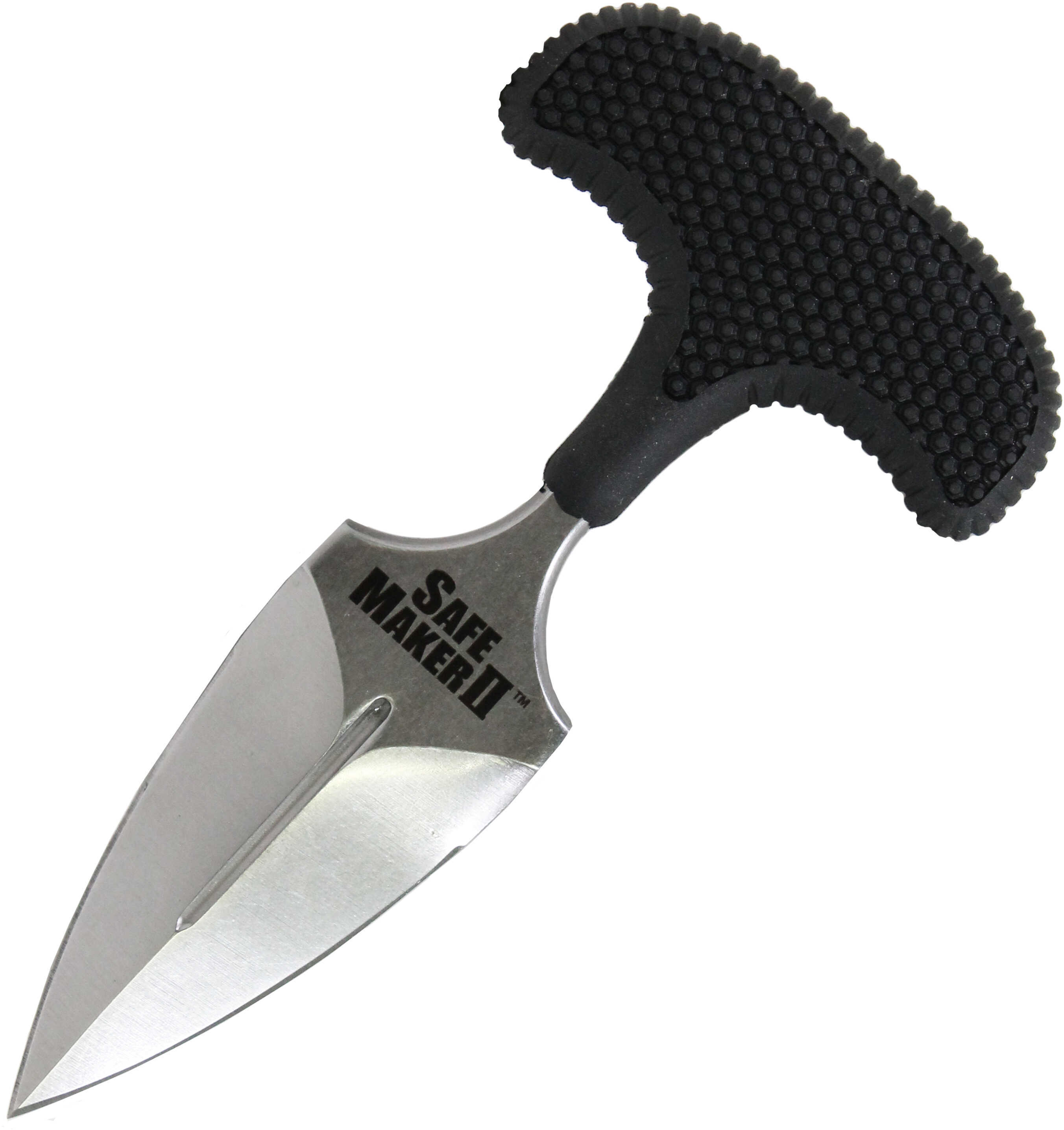Cold Steel Cs-12DCST Safe Maker II 3.25" Fixed Spear Point Plain Stone Washed AUS-8A SS Blade/ Black Textured Kray-Ex Ha