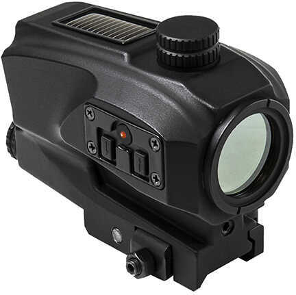 NcSTAR SPD Solar Reflex Optic Red Dot Illuminated 2 MOA Dot QD Mount 1 AA Battery Aluminum Anodized Black