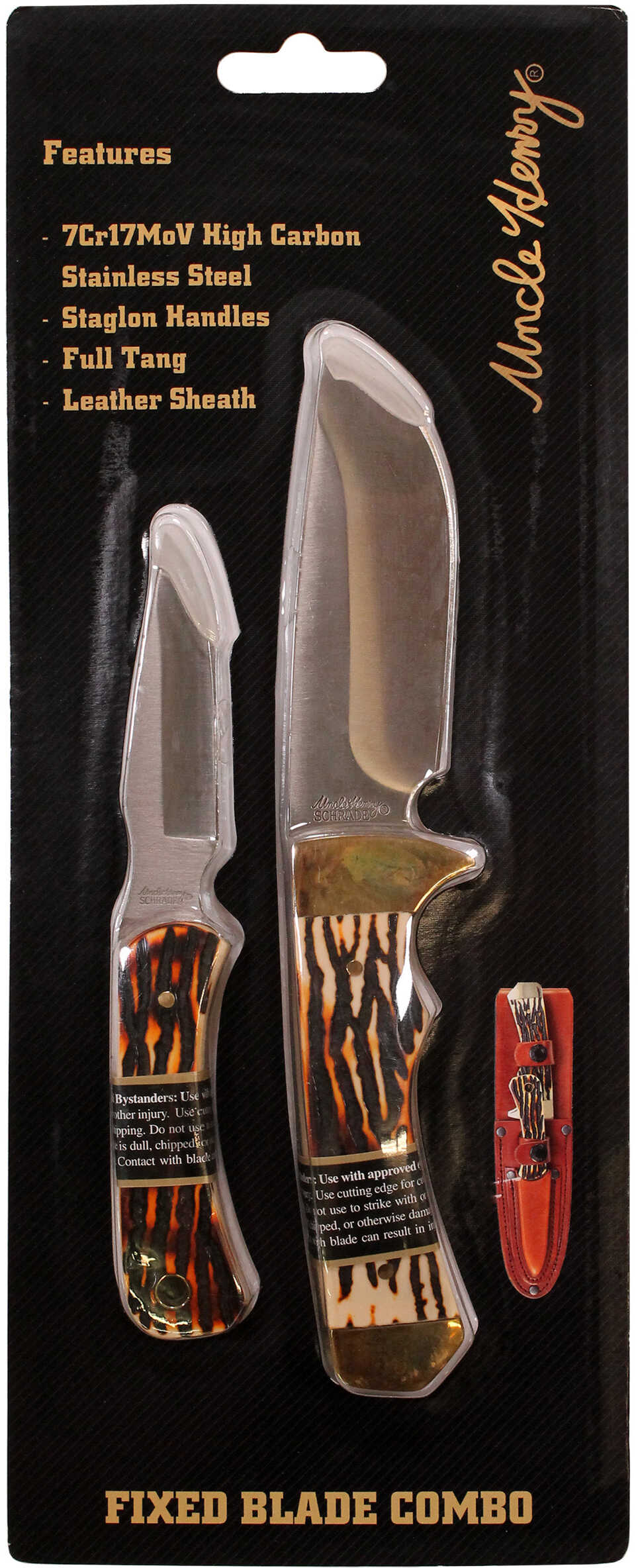Uncle Henry Knife Elk Hunter Drop Point & CAPING Combo Pack