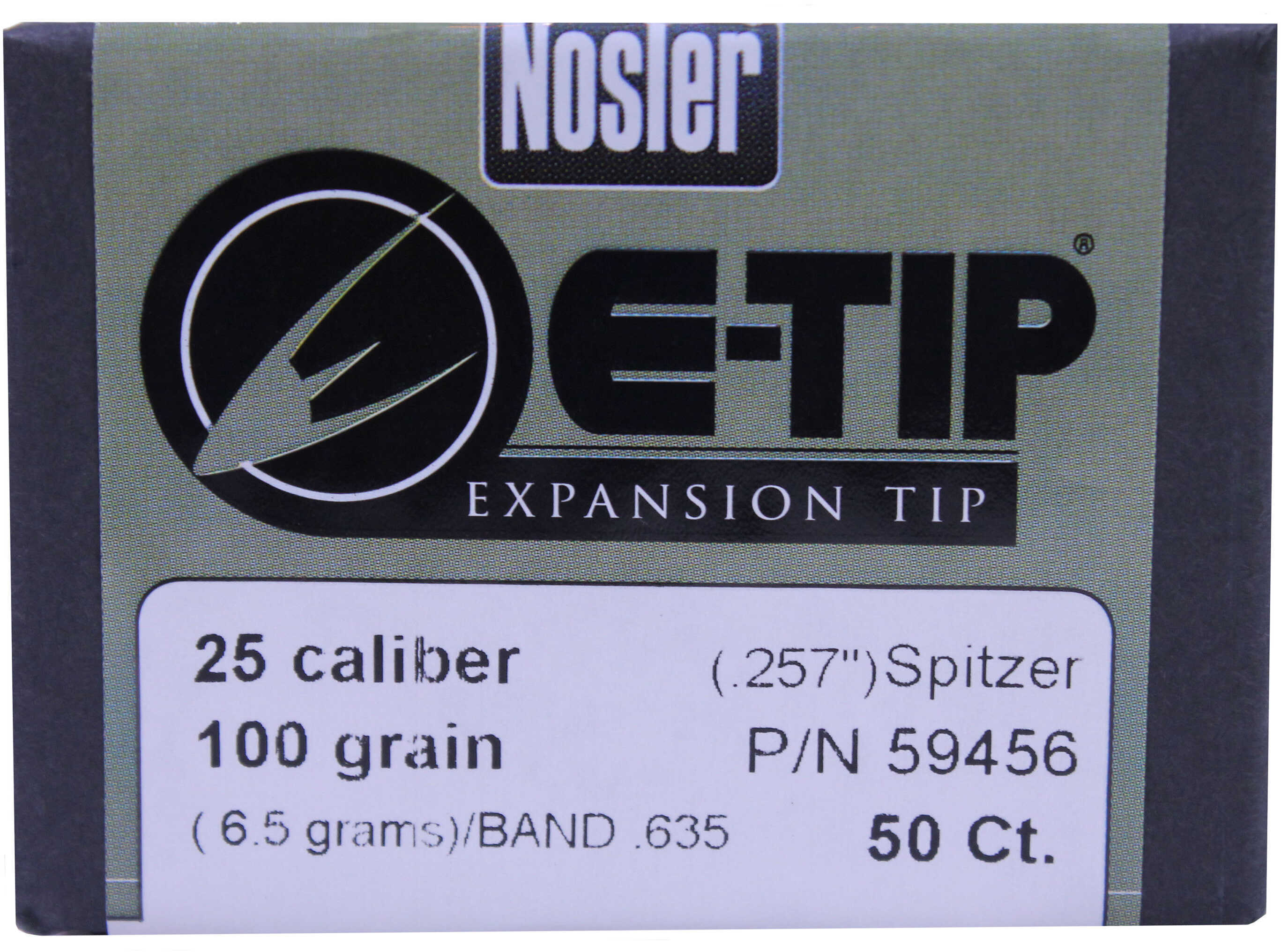 Nosler 25 Caliber .257 Diameter 100 Grain E-Tip Lead Free 50 Count