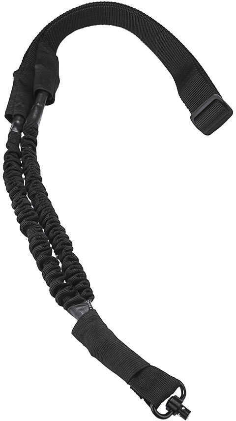 NCStar VISM 1 Point Sling 1.50" 46"-64" Adjustable Bungee Black Nylon Strap W/Elastic Shock-Cord