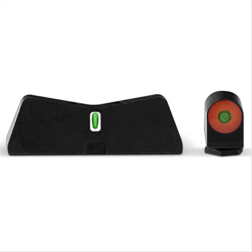 XS Sights DXT2 Big Dot Tritium Front White Stripe Express Rear Fits Glock 42/43 Green with Orange Outline GL-0011S-5N