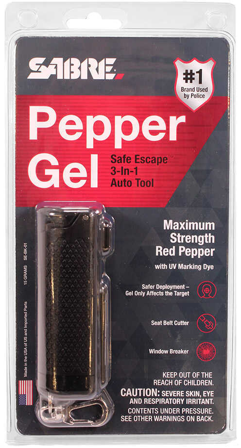 Sabre Pepper Gel Belt Clutter Window Breaker - Black