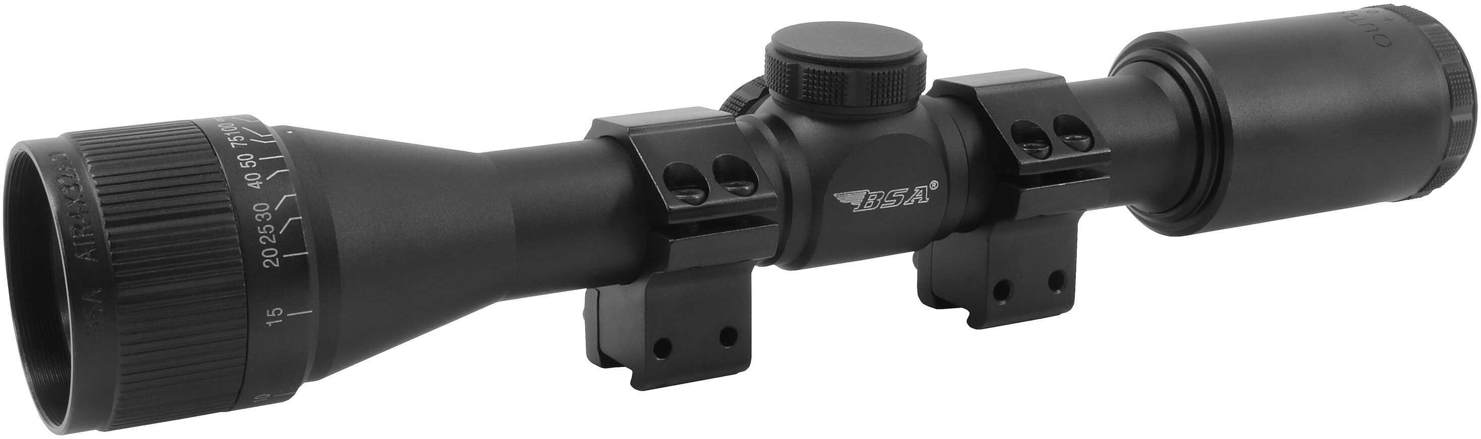 BSA Optics Outlook Rifle Scope 4X32mm Mil Dot Reticle 1" Main Tube 1/4 MOA Matte Finish Black AIR4X32AOTB